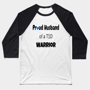 Copy of Proud Husband Black Text Blue Heart Baseball T-Shirt